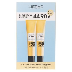 Lierac Sunissime Fluido Solar Aterciopelado Antiedad SPF50+ Dúo