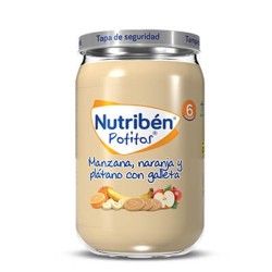 Nutribén Potito Manzana, Naranja y Plátano con Galleta