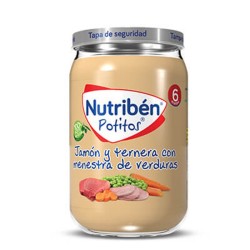 Nutribén Potito Jamón y Ternera con Menestra de Verduras