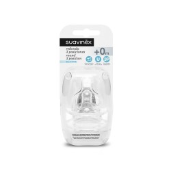 Suavinex Tetina Silicona Redonda Flujo Variable +0M 2 unidades