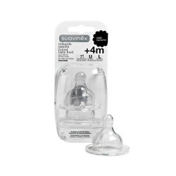 Suavinex Tetina Silicona Redonda Papilla Flujo Denso +4M 2 unidades
