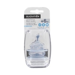 Suavinex Tetina Silicona Anatómica Flujo Medio +6M 2 unidades
