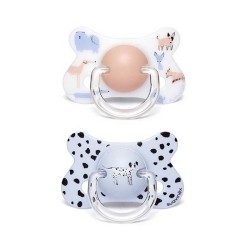 Suavinex Chupete +18M Silicona Tetina Fisiológica Fusión 2 unidades Blanco y Azul