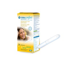 Tampones de Algodón con aplicador biodegradable Regular Farmaconfort